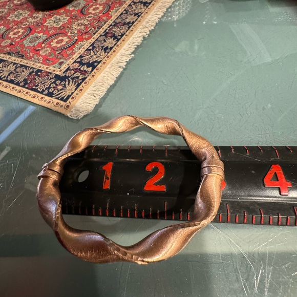 ITALIAN ROSE GOLD OVER STERLING SILVER BANGLE - Picture 3 of 6